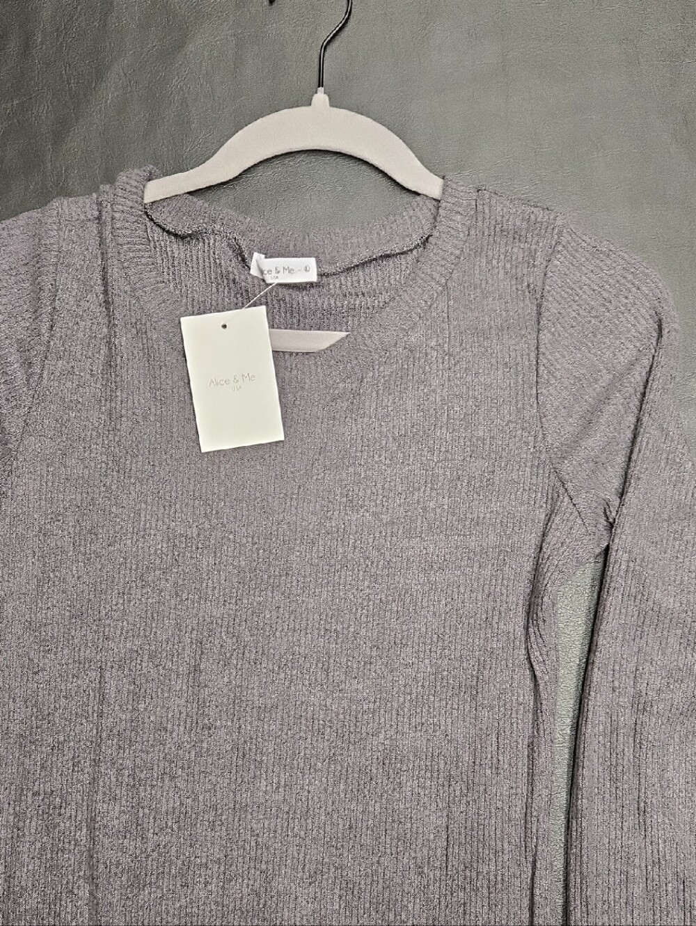 Lavender Ribbed Crewneck Sweater